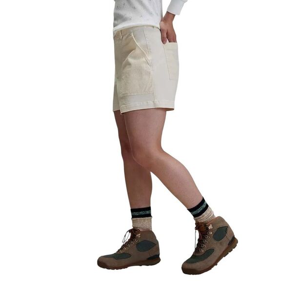 C252 $58 Alpine Design High Rise 5” Shorts Women's Mixed Fabric Off White 6 NWT - Picture 3 of 3